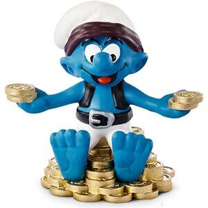 Vintage Authentic Schleich Pirate Smurf Treasure Hunter Made in Germany New/wTag